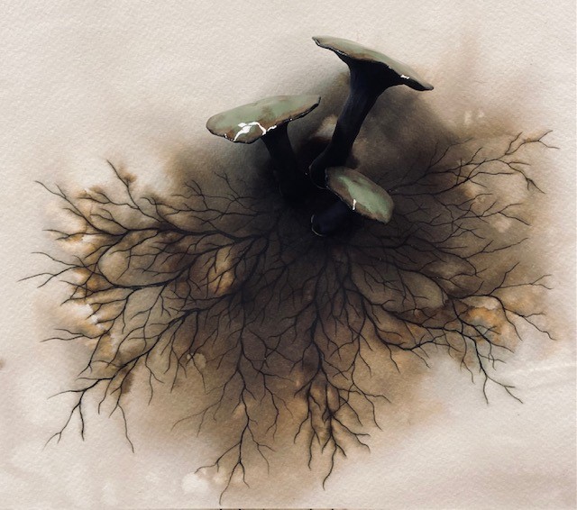 Ceramic artwork of fungi